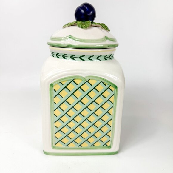 Villeroy and Boch French Garden Prunus Domestica Plum Porcelain Canister Jar - Picture 4 of 8